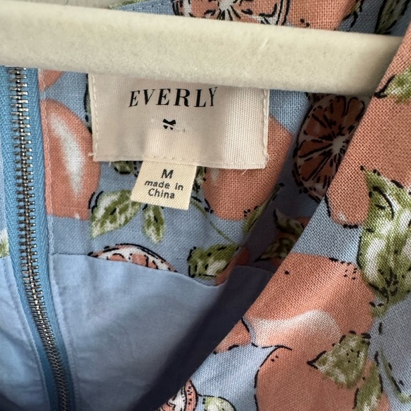 Everly Ace the Dress in Sky Lemons Citrus Blue Sz M A-line - Picture 4 of 12